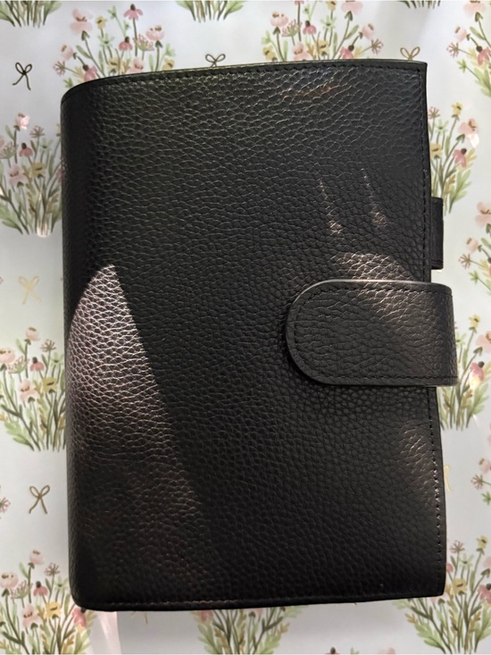 Other - Black Leather Snap-Closure Personal Planner
